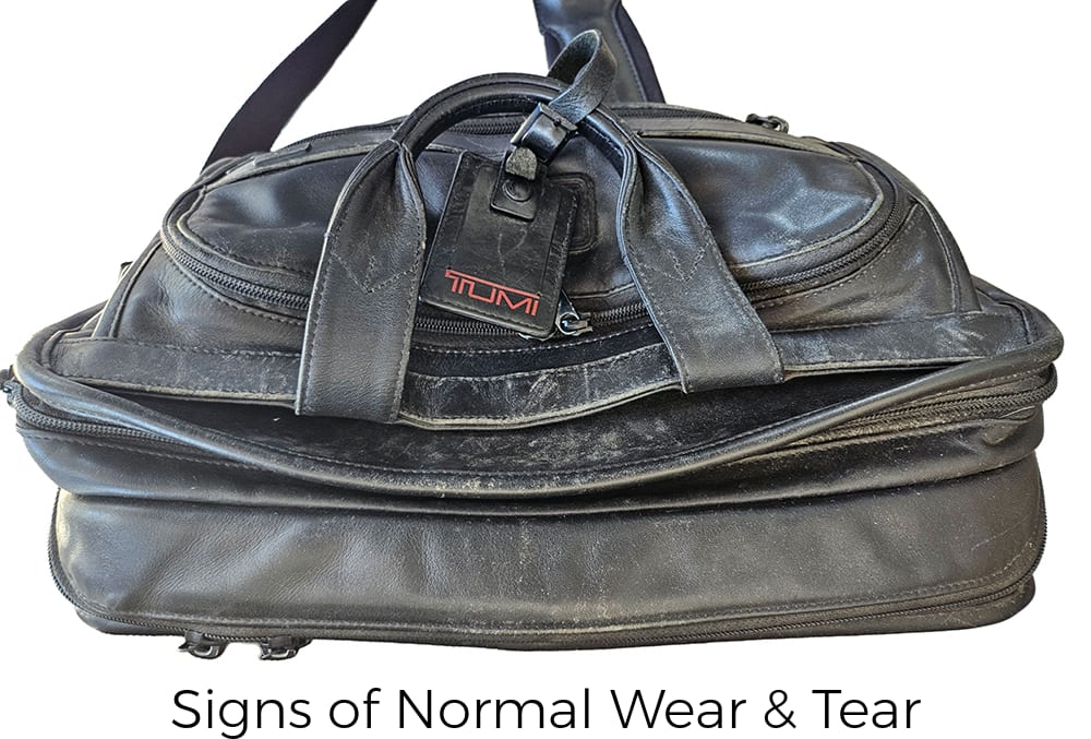 Tumi Briefcase Leather Repair and Restore Color Refurbish Leather Service